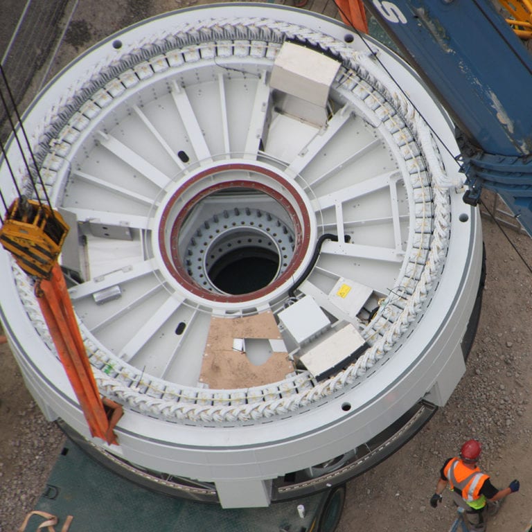 hijsen turbine windpark Kilwind